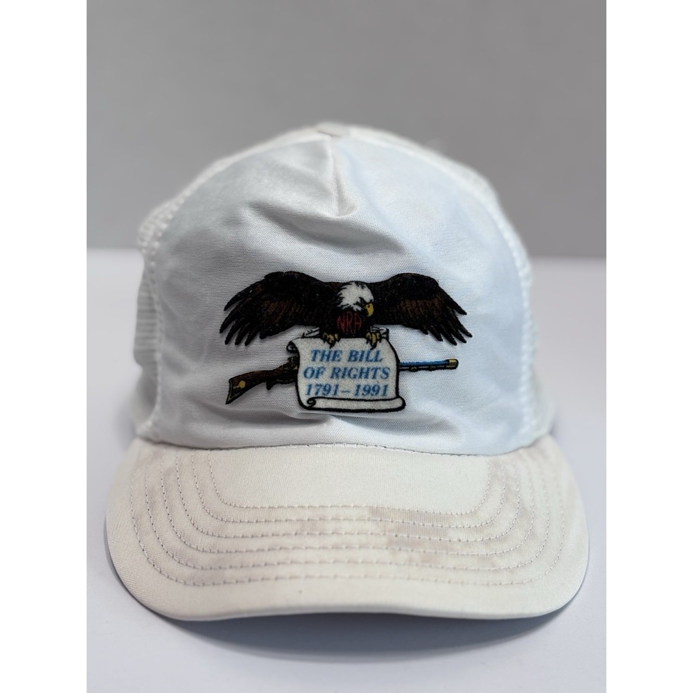 Vintage NRA Snapback Hat Bill of Rights 1791–1991 Eagle Made in USA Trucker Cap